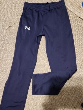 Under Armour Boys' Navy Jogger Sweatpants with White Logo